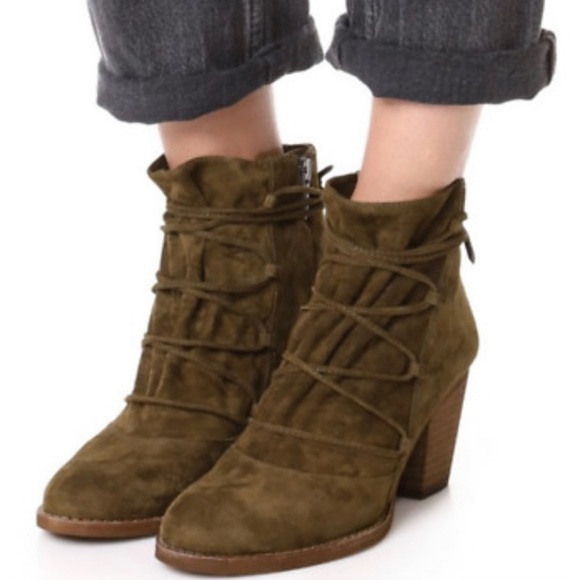 NWB Sam Edelman Mallard suede lace up booties - Picture 1 of 9